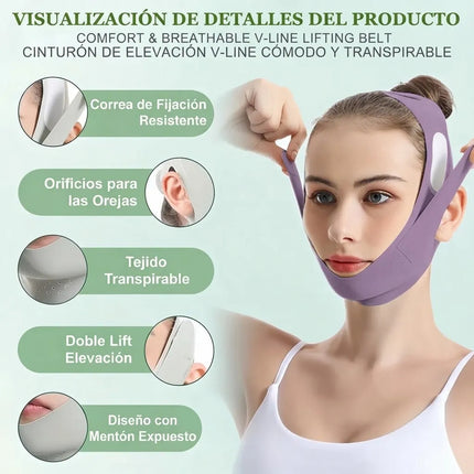 Faja Adelgaza Cara Reducir Papada Banda Estiramiento Facial