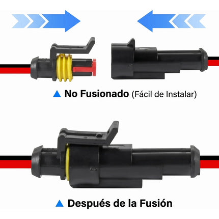 Kit 5 Conectores Electricos Impermeables Automotriz 2 Vias
