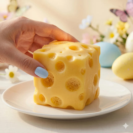 Juguete Antiestrés Squishy Queso Amarillo Cubo Sensorial