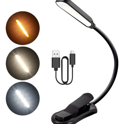 Lámpara Lectura Para Libro Clip Recargable Usb Flexible Led
