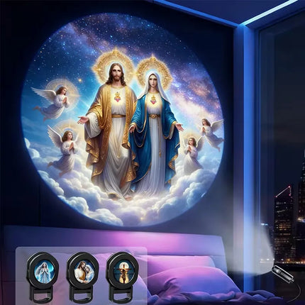 Proyector Led Espiritual Dios Santos Lampara Usb 16 Discos