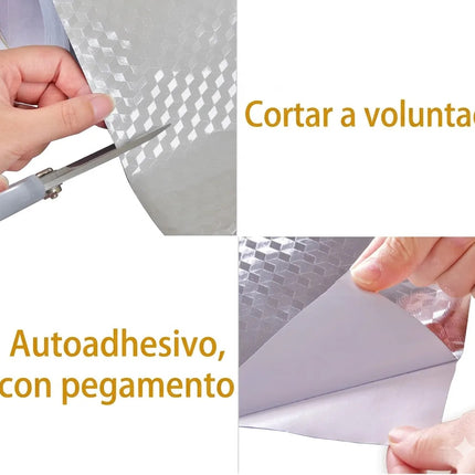 1m Papel Tapiz Aluminio Cocina Adhesivo Antigrasa Resistente