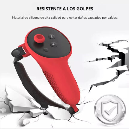Kit 7 Pzs Funda Grip de Silicon Protector Para Meta Quest 3