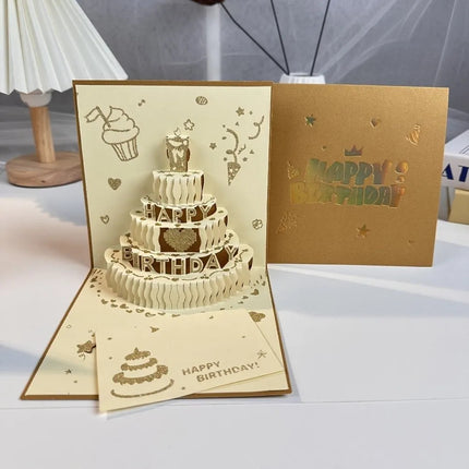 Tarjeta De Cumpleaños 3d Con Musica Luz Pastel Regalo Pop Up