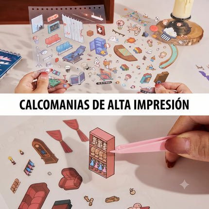 Libro De Calcomanías Escenarios De Halloween Terror Kawaii