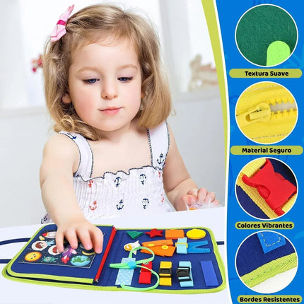 Tablero Sensorial Montessori 25 En 1 Juguete Educativo Bebe
