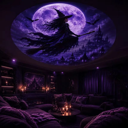 Proyector Halloween 10 Temas Bruja Calabaza Luz De Noche