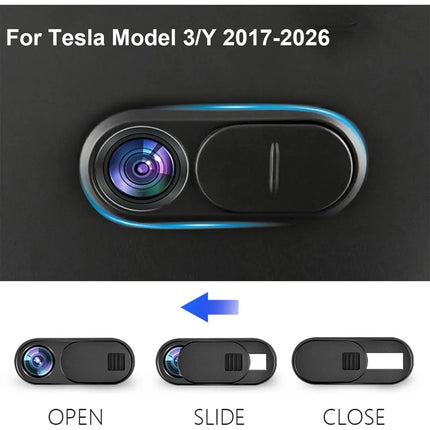 2 Tapas Bloqueo De Cámara Tesla Model Y Model 3 2017-2023