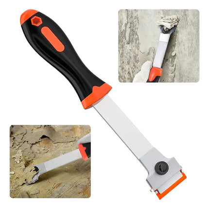 Kit Raspador De Mango Largo + 5 Cuchillas Metal Y 5 Plástico