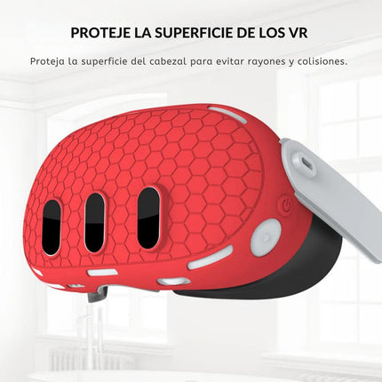 Kit 7 Pzs Funda Grip Silicon Protector Para Meta Quest 3