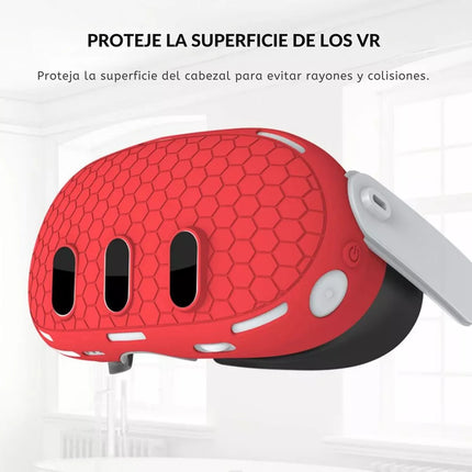 Kit 7 Pzs Funda Grip de Silicon Protector Para Meta Quest 3