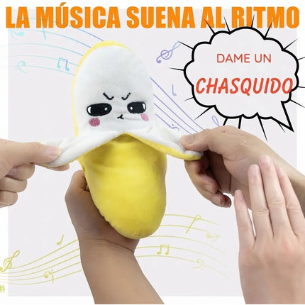 Juguete Peluche De Platano Muñeco Interactivo Sensor Tactil