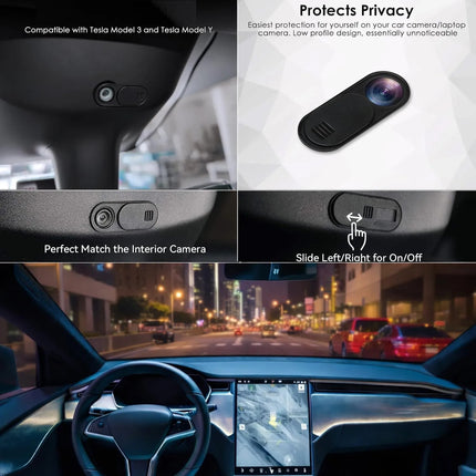 2 Tapas Bloqueo De Cámara Tesla Model Y Model 3 2017-2023