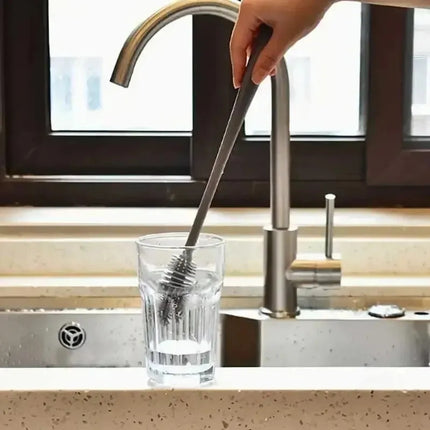 2 Cepillos Lavar Botellas Silicona Mango Largo Termos Vasos