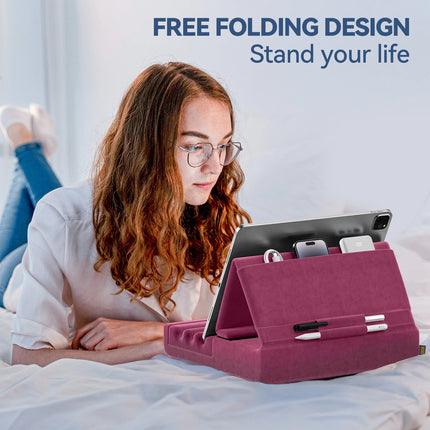 Soporte Tablet iPad Cama Sofa Plegable Suave Con Bolsillo