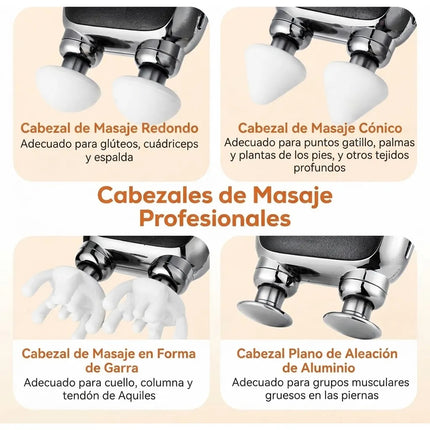 Pistola Masaje Doble Cabezal Portatil Fascia Dolor Cuerpo