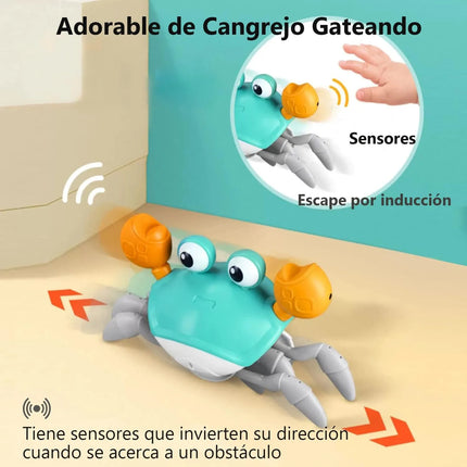 Juguete Cangrejo Interactivo Con Sensor Escape Bebe Gateo
