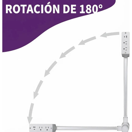 Multicontacto Extensible De Pared Giratorio Con Usb Tipo C