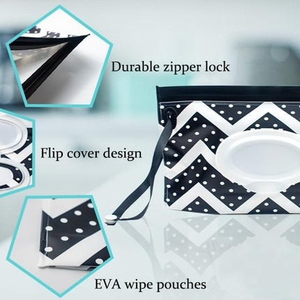 Kit De 2 Porta Toallitas Dispensador De Viaje Para Bebés