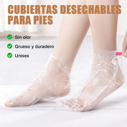 100 Bolsas Mascarillas De Pies Desechables Impermeables Spa