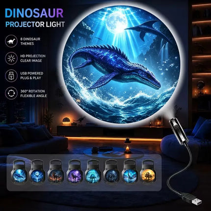 Proyector Dinosaurios Lampara Led Ambiental Cuarto+8 Discos