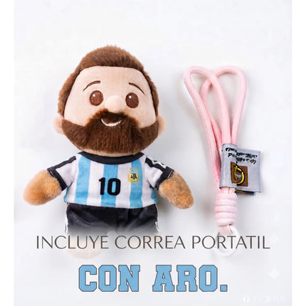Peluche Messi Futbol Argentina Regalo Coleccionable 18x14 Cm