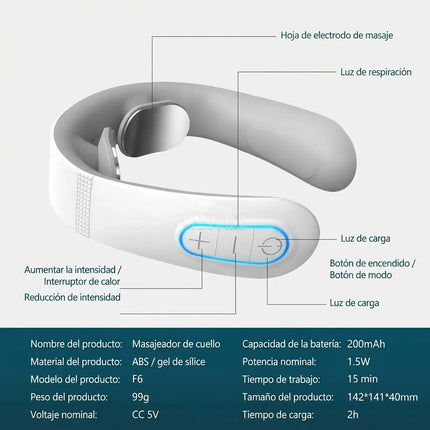 Masajeador Cuello Inteligente Electrico Hombro Dolor Calor