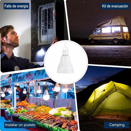 Foco Led Emergencia Portatil Inteligente Bateria Con Gancho