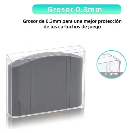 Kit 10 Protectores Transparentes Cartucho Para Nintendo N64
