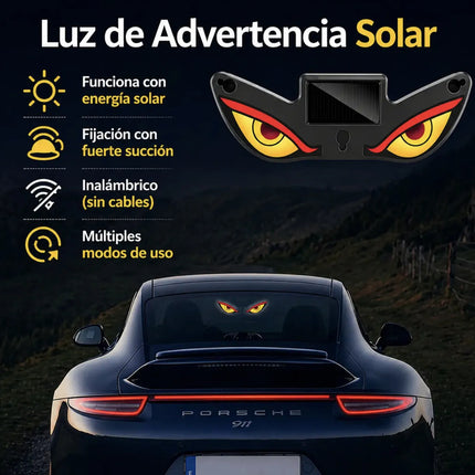 Luz Led Ojo De Demonio Alarma Auto Carro Solar Con Ventosa