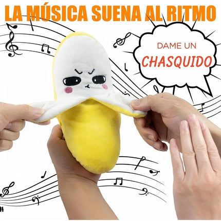 Juguete Peluche De Platano Muñeco Interactivo Sensor Tactil