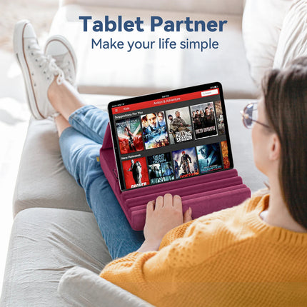 Soporte Tablet iPad Cama Sofa Plegable Suave Con Bolsillo