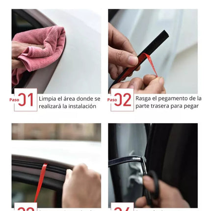 2 Mts Tira Goma Sellado Empaque Puerta Carro Automotriz Auto
