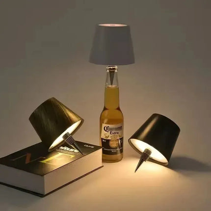 Lampara Led Recargable Para Botella Táctil Usb-c 3 Tonos Luz