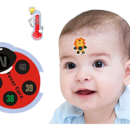 10 Pzas Termometro Calcomania Temperatura Fiebre Bebes Niños