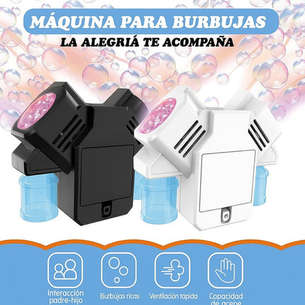 Máquina De Burbujas Doble Salida 360 Juguetes Niños Fiestas