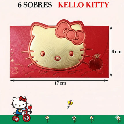 6 Sobres De Regalo Hello Kitty Para Dinero Regalo Cumpleaños