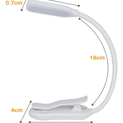 Lámpara Lectura Para Libro Clip Recargable Usb Flexible Led