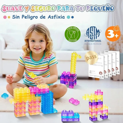 40 Bloques Construcción Suaves Sensoriales Jelly Goma Niños