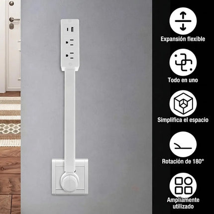 Multicontacto Extensible De Pared Giratorio Con Usb Tipo C