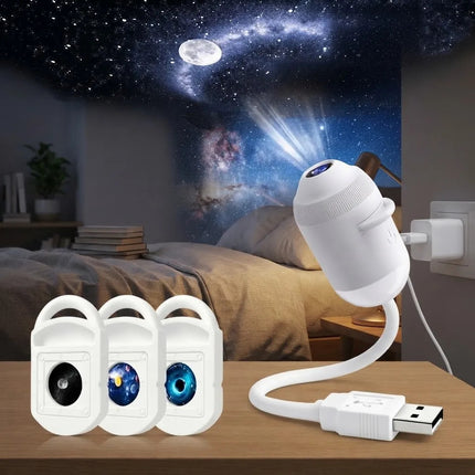 Proyector Galaxias Planetas 3 En 1 Lampara Habitacion Cuarto