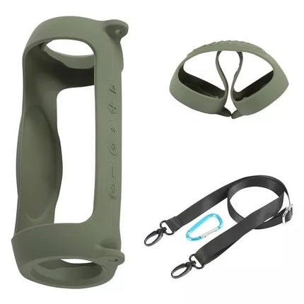 Funda de Silicona Uso Rudo para Jbl Charge 5 Con Gancho Y Correa