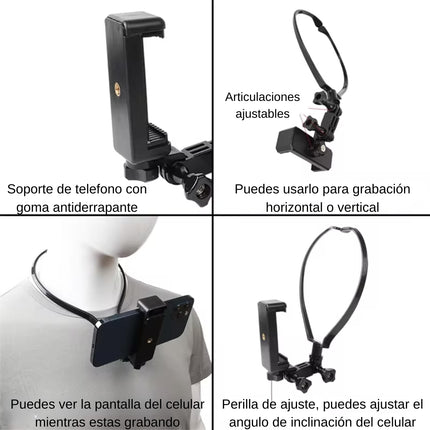 Soporte Celular Gopro Insta Para Cuello Vertical Horizontal