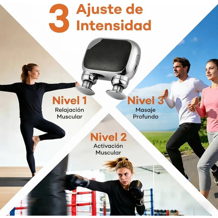 Pistola Masaje Doble Cabezal Portatil Fascia Dolor Cuerpo