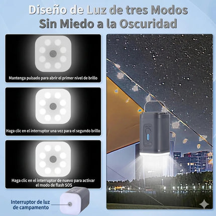 Mini Bomba De Aire Eléctrica Portátil Recargable Led 3 En 1