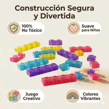 40 Bloques Construcción Suaves Sensoriales Jelly Goma Niños