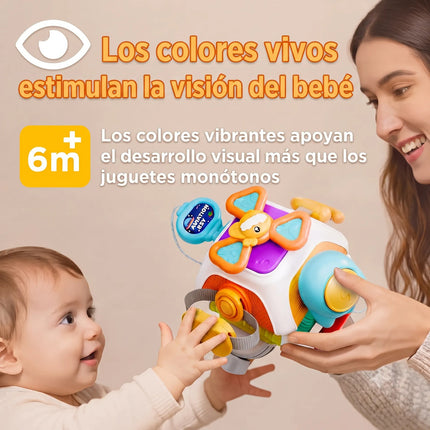 Cubo Sensorial Montessori Juguete Didáctico De Bebé 10 En 1
