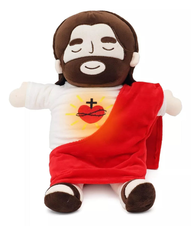 Peluche Jesus Jesucristo Animado Que Respira con Luz, Sonido y Movimiento