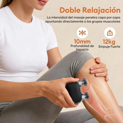 Pistola Masaje Doble Cabezal Portatil Fascia Dolor Cuerpo