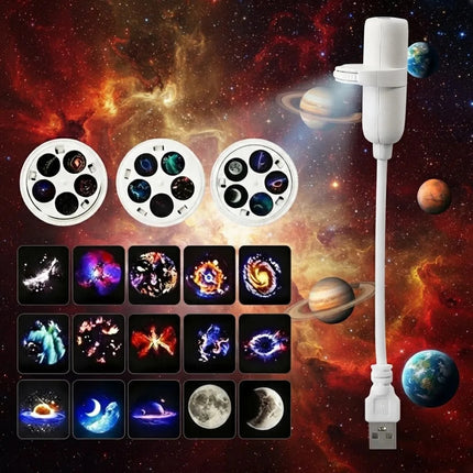 Proyector Galaxia Lampara Techo Usb Estrellas 15 Estilos Led